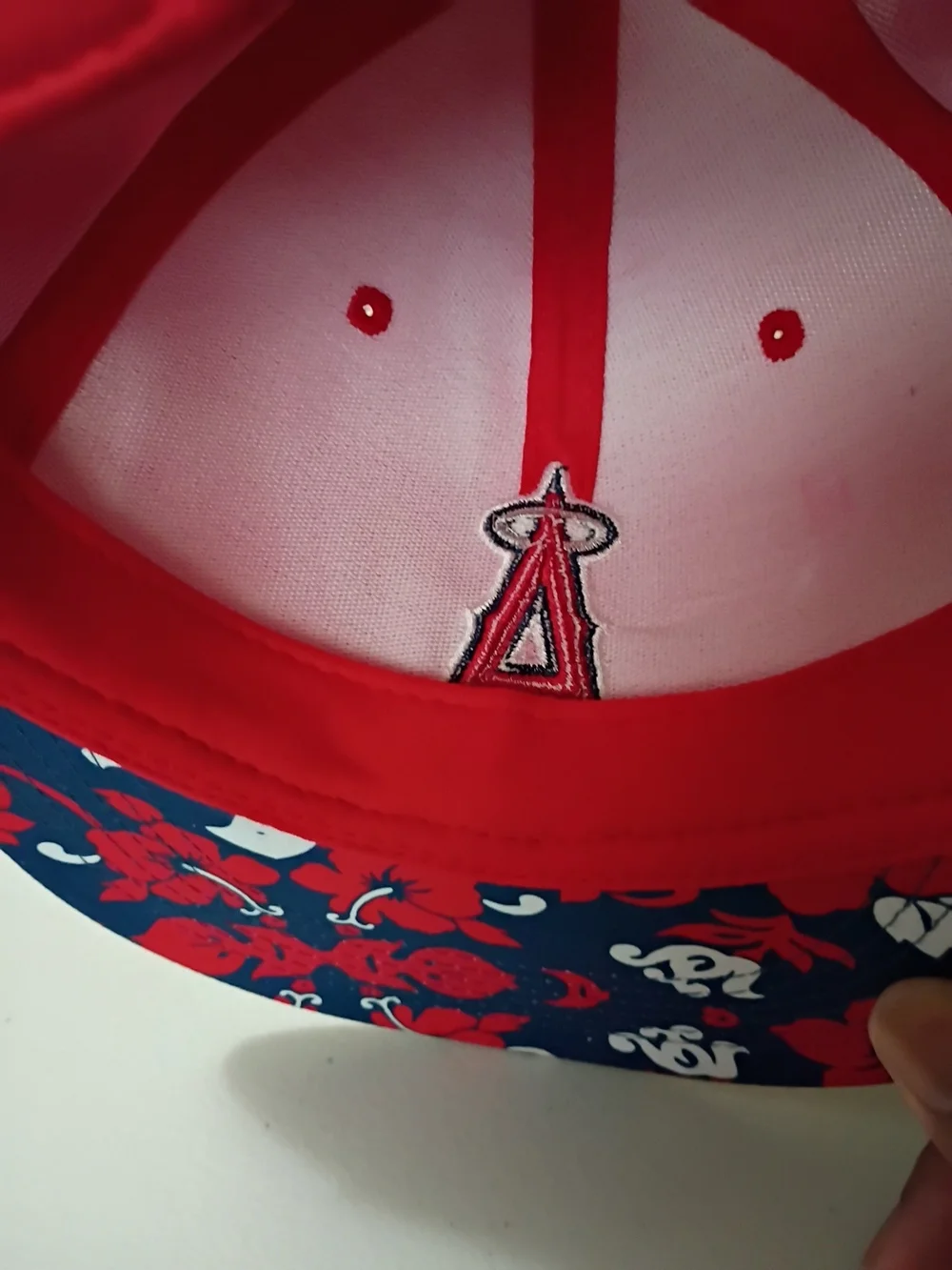 Los Angeles Angels Snapback Hat Red Floral Hibiscus Hawaiian Brim MLB Cap